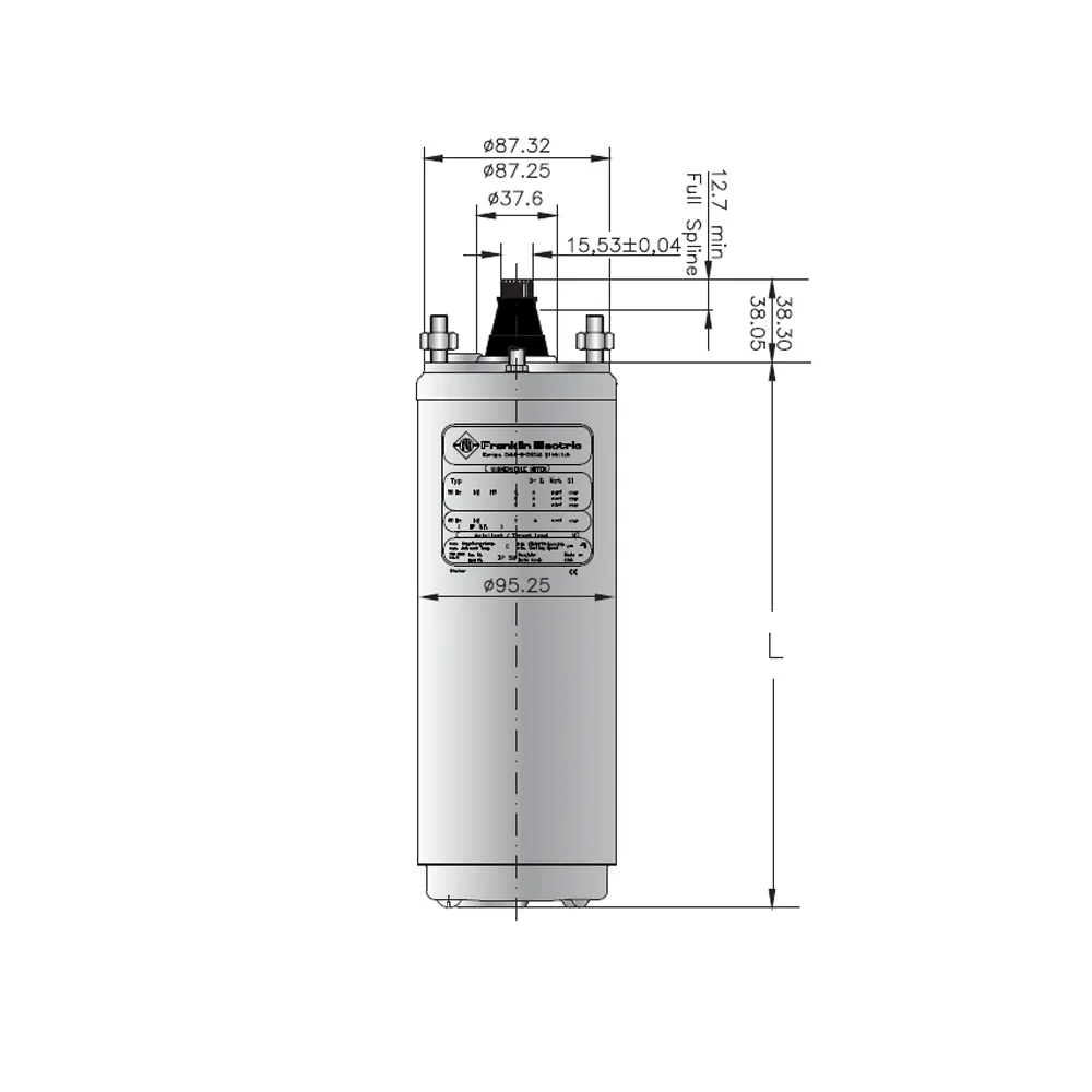 Электродвигатели Franklin (погружные) —  4&quot; PSC-0.25